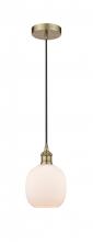  616-1P-AB-G101-LED - Belfast - 1 Light - 6 inch - Antique Brass - Cord hung - Mini Pendant