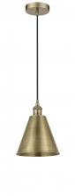  616-1P-AB-MBC-8-AB-LED - Berkshire - 1 Light - 8 inch - Antique Brass - Cord hung - Mini Pendant