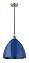 Innovations Lighting 616-1P-AB-MBD-16-BL-LED - Plymouth - 1 Light - 16 inch - Antique Brass - Cord hung - Mini Pendant