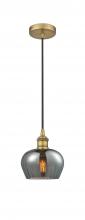  616-1P-BB-G93-LED - Fenton - 1 Light - 7 inch - Brushed Brass - Cord hung - Mini Pendant