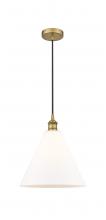  616-1P-BB-GBC-121-LED - Berkshire - 1 Light - 12 inch - Brushed Brass - Cord hung - Mini Pendant