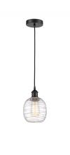  616-1P-BK-G1013-LED - Belfast - 1 Light - 6 inch - Matte Black - Cord hung - Mini Pendant