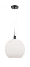  616-1P-BK-G121-12-LED - Athens - 1 Light - 12 inch - Matte Black - Cord hung - Mini Pendant