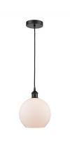  616-1P-BK-G121-8-LED - Athens - 1 Light - 8 inch - Matte Black - Cord hung - Mini Pendant