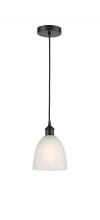  616-1P-BK-G381-LED - Castile - 1 Light - 6 inch - Matte Black - Cord hung - Mini Pendant