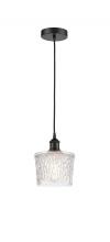  616-1P-BK-G402-LED - Niagara - 1 Light - 7 inch - Matte Black - Cord hung - Mini Pendant