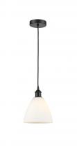  616-1P-BK-GBD-751-LED - Bristol - 1 Light - 8 inch - Matte Black - Cord hung - Mini Pendant