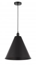  616-1P-BK-MBC-16-BK-LED - Berkshire - 1 Light - 16 inch - Matte Black - Cord hung - Mini Pendant