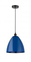  616-1P-BK-MBD-12-BL-LED - Plymouth - 1 Light - 12 inch - Matte Black - Cord hung - Mini Pendant