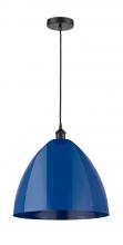  616-1P-BK-MBD-16-BL-LED - Plymouth - 1 Light - 16 inch - Matte Black - Cord hung - Mini Pendant