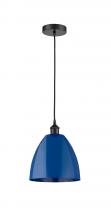  616-1P-BK-MBD-9-BL-LED - Plymouth - 1 Light - 9 inch - Matte Black - Cord hung - Mini Pendant