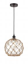 Innovations Lighting 616-1P-OB-G122-10RB-LED - Farmhouse Rope - 1 Light - 10 inch - Oil Rubbed Bronze - Cord hung - Mini Pendant