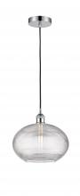  616-1P-PC-G555-12CL - Ithaca - 1 Light - 12 inch - Polished Chrome - Cord hung - Mini Pendant