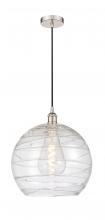 Innovations Lighting 616-1P-PN-G1213-14-LED - Athens Deco Swirl - 1 Light - 14 inch - Polished Nickel - Cord hung - Pendant