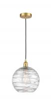 Innovations Lighting 616-1P-SG-G1213-10-LED - Athens Deco Swirl - 1 Light - 10 inch - Satin Gold - Cord hung - Mini Pendant