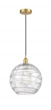 Innovations Lighting 616-1P-SG-G1213-12-LED - Athens Deco Swirl - 1 Light - 12 inch - Satin Gold - Cord hung - Mini Pendant