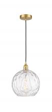 Innovations Lighting 616-1P-SG-G1215-10-LED - Athens Water Glass - 1 Light - 10 inch - Satin Gold - Cord hung - Mini Pendant