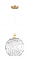 Innovations Lighting 616-1P-SG-G1215-12-LED - Athens Water Glass - 1 Light - 12 inch - Satin Gold - Cord hung - Mini Pendant