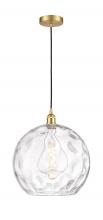  616-1P-SG-G1215-14 - Athens Water Glass - 1 Light - 13 inch - Satin Gold - Cord hung - Pendant