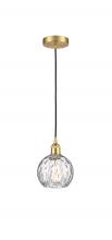 Innovations Lighting 616-1P-SG-G1215-6-LED - Athens Water Glass - 1 Light - 6 inch - Satin Gold - Cord hung - Mini Pendant