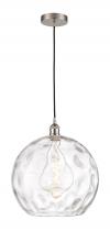  616-1P-SN-G1215-14 - Athens Water Glass - 1 Light - 13 inch - Brushed Satin Nickel - Cord hung - Pendant