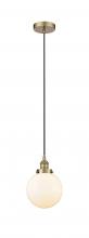  616-1PH-AB-G201-8-LED - Beacon - 1 Light - 8 inch - Antique Brass - Cord hung - Mini Pendant