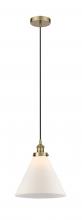  616-1PH-AB-G41-L-LED - Cone - 1 Light - 12 inch - Antique Brass - Cord hung - Mini Pendant