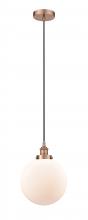  616-1PH-AC-G201-10-LED - Beacon - 1 Light - 10 inch - Antique Copper - Cord hung - Mini Pendant