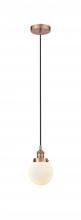  616-1PH-AC-G201-6-LED - Beacon - 1 Light - 6 inch - Antique Copper - Cord hung - Mini Pendant