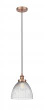  616-1PH-AC-G222-LED - Seneca Falls - 1 Light - 10 inch - Antique Copper - Cord hung - Mini Pendant