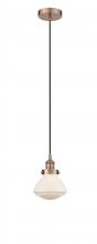  616-1PH-AC-G321-LED - Olean - 1 Light - 7 inch - Antique Copper - Cord hung - Mini Pendant