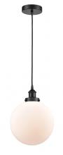  616-1PH-BK-G201-10-LED - Beacon - 1 Light - 10 inch - Matte Black - Cord hung - Mini Pendant