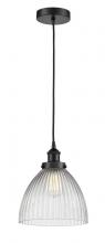  616-1PH-BK-G222-LED - Seneca Falls - 1 Light - 10 inch - Matte Black - Cord hung - Mini Pendant