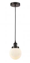 Innovations Lighting 616-1PH-OB-G201-6-LED - Beacon - 1 Light - 6 inch - Oil Rubbed Bronze - Cord hung - Mini Pendant