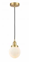 Innovations Lighting 616-1PH-SG-G201-6-LED - Beacon - 1 Light - 6 inch - Satin Gold - Cord hung - Mini Pendant