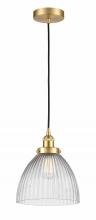 Innovations Lighting 616-1PH-SG-G222-LED - Seneca Falls - 1 Light - 10 inch - Satin Gold - Cord hung - Mini Pendant