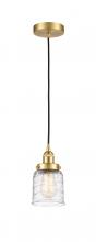  616-1PH-SG-G513 - Bell - 1 Light - 5 inch - Satin Gold - Cord hung - Mini Pendant