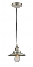  616-1PH-SN-M2 - Edison - 1 Light - 8 inch - Brushed Satin Nickel - Cord hung - Mini Pendant