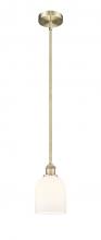  616-1S-AB-G558-6GWH - Bella - 1 Light - 6 inch - Antique Brass - Cord hung - Mini Pendant
