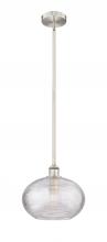  616-1S-SN-G555-12CL - Ithaca - 1 Light - 12 inch - Brushed Satin Nickel - Cord hung - Mini Pendant