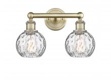  616-2W-AB-G1215-6 - Athens Water Glass - 2 Light - 15 inch - Antique Brass - Bath Vanity Light