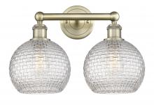  616-2W-AB-G122C-8CL - Athens - 2 Light - 17 inch - Antique Brass - Bath Vanity Light