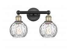  616-2W-BAB-G1215-6 - Athens Water Glass - 2 Light - 15 inch - Black Antique Brass - Bath Vanity Light