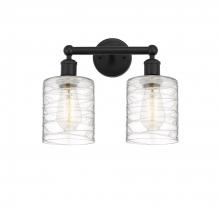  616-2W-BK-G1113 - Cobbleskill - 2 Light - 14 inch - Matte Black - Bath Vanity Light