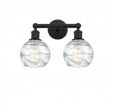  616-2W-BK-G1213-6 - Athens Deco Swirl - 2 Light - 15 inch - Matte Black - Bath Vanity Light