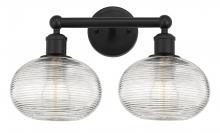  616-2W-BK-G555-8CL - Ithaca - 2 Light - 17 inch - Matte Black - Bath Vanity Light