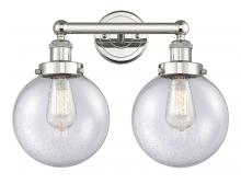  616-2W-PN-G204-8 - Beacon - 2 Light - 17 inch - Polished Nickel - Bath Vanity Light