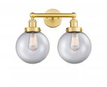  616-2W-SG-G202-8 - Beacon - 2 Light - 17 inch - Satin Gold - Bath Vanity Light