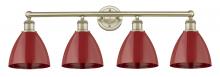 Innovations Lighting 616-4W-AB-MBD-75-RD - Plymouth - 4 Light - 35 inch - Antique Brass - Bath Vanity Light