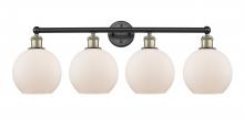  616-4W-BAB-G121-8 - Athens - 4 Light - 35 inch - Black Antique Brass - Bath Vanity Light